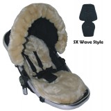 Seat Liner & Hood Trim to fit Silver Cross Wave Pushchairs - Honey Faux Fur